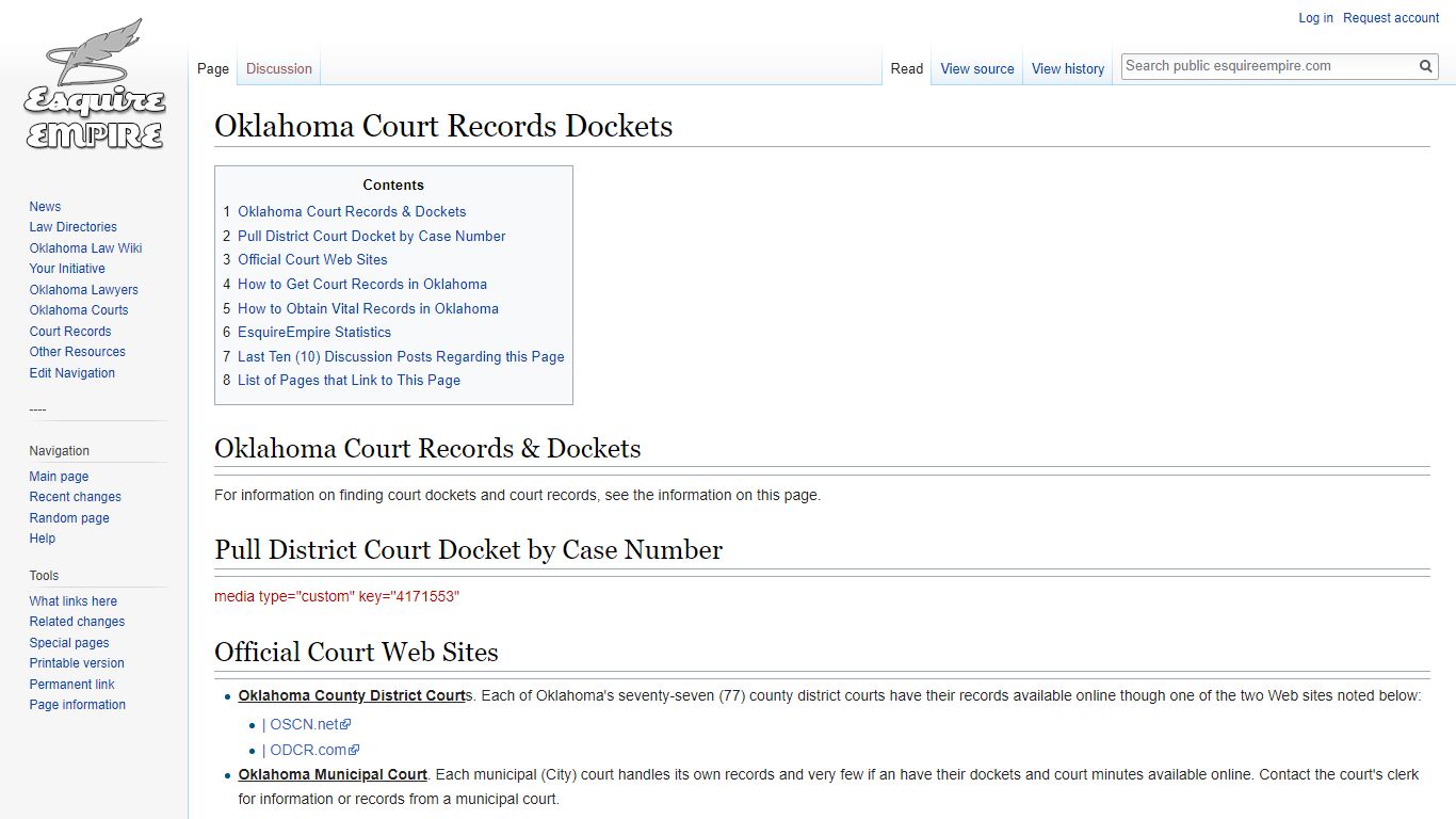Oklahoma Court Records Dockets - public esquireempire.com