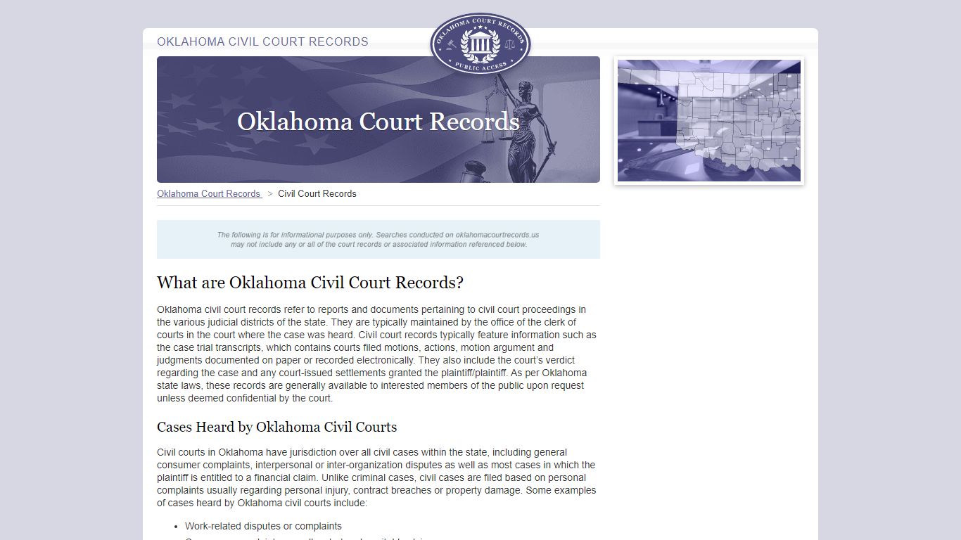 Oklahoma Civil Court Records | OklahomaCourtRecords.us